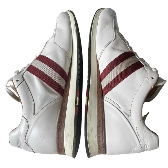 BALLY Men’s Ascar Classic White Leather Low Top Sneakers Size 11US - Picture 5 of 9